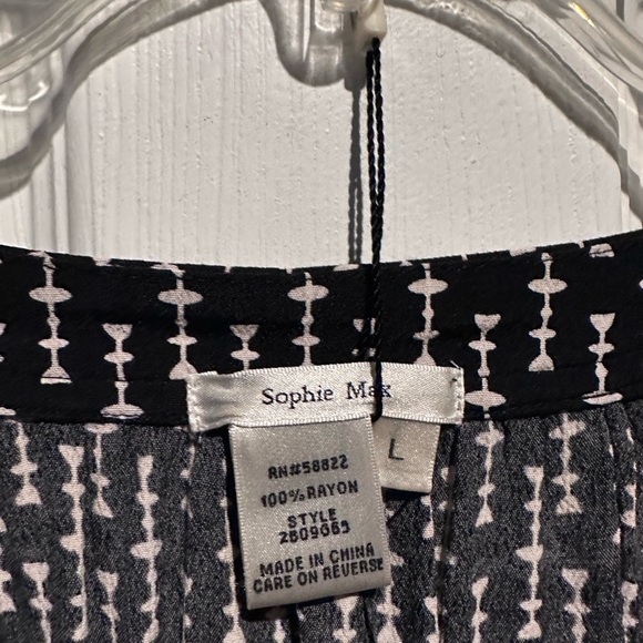 Sophie Max Black Big Sleeve Dress Sz L - Picture 5 of 5